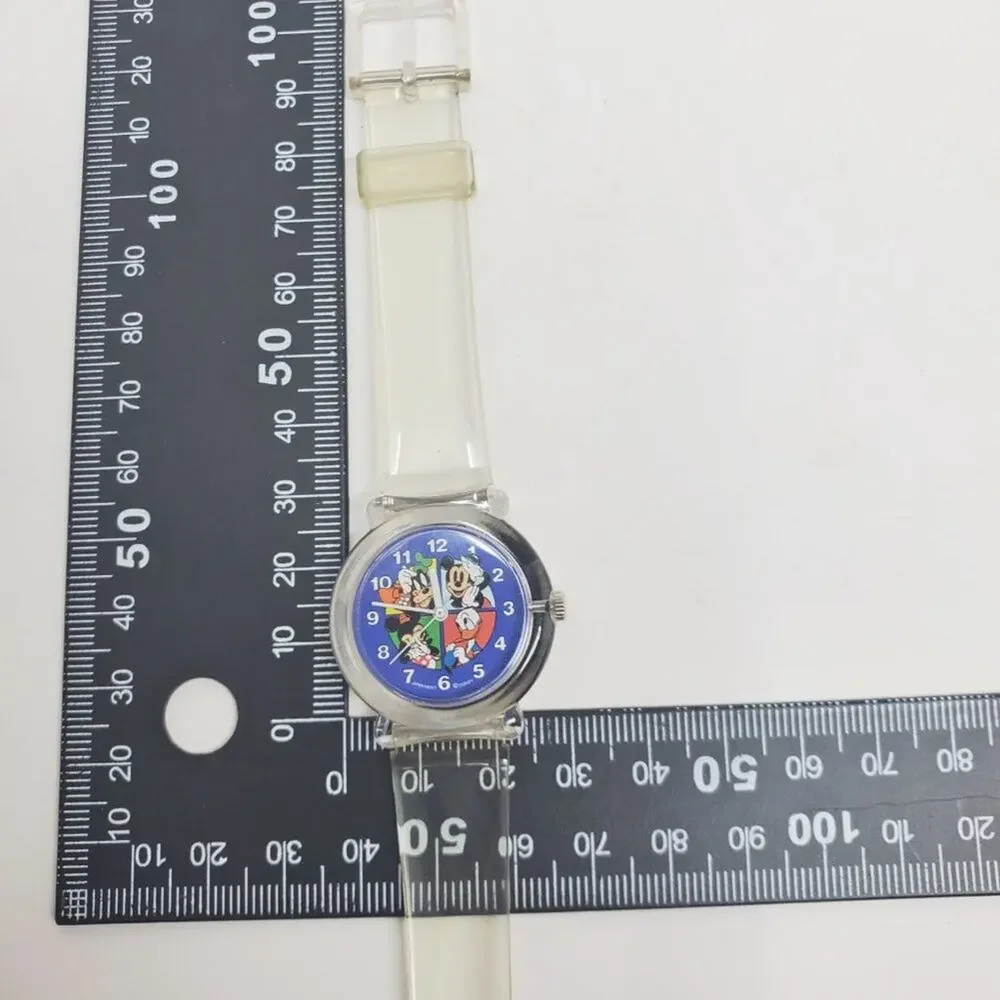 Disney Y2K Mickey Minnie Goofy Donald Analog Watch Clear